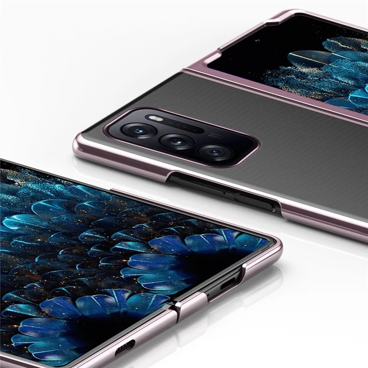 Für Oppo Finden Sie N Anti-scratch Stylish Electroplating Hard PC Cover Transparentes Faltungsmobile Hülle - Schwarz