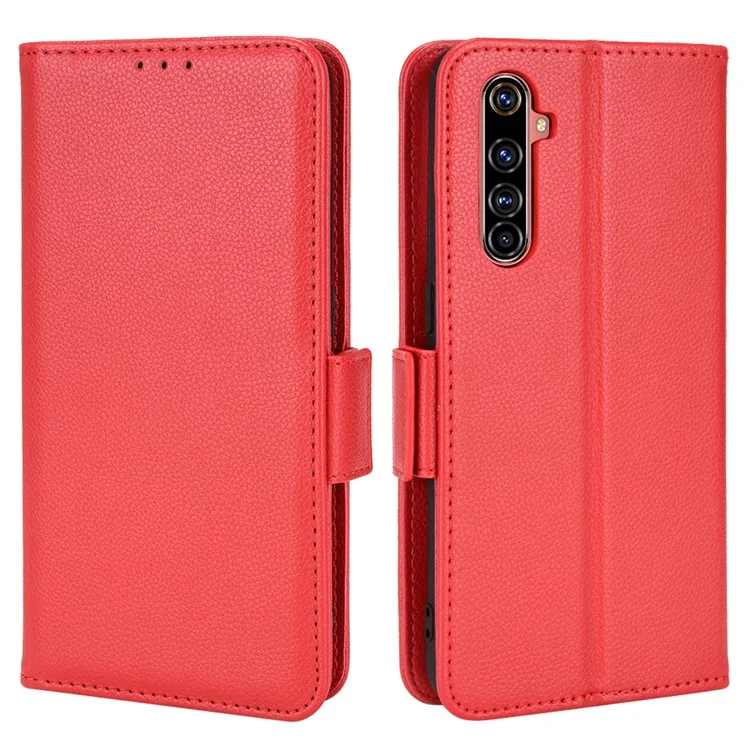 Per Realme X50 Pro 5G/X50 Pro Player Litchi Texture Wallet Stand Leather Phone Case with Double Magnetic Clasp - Rosso