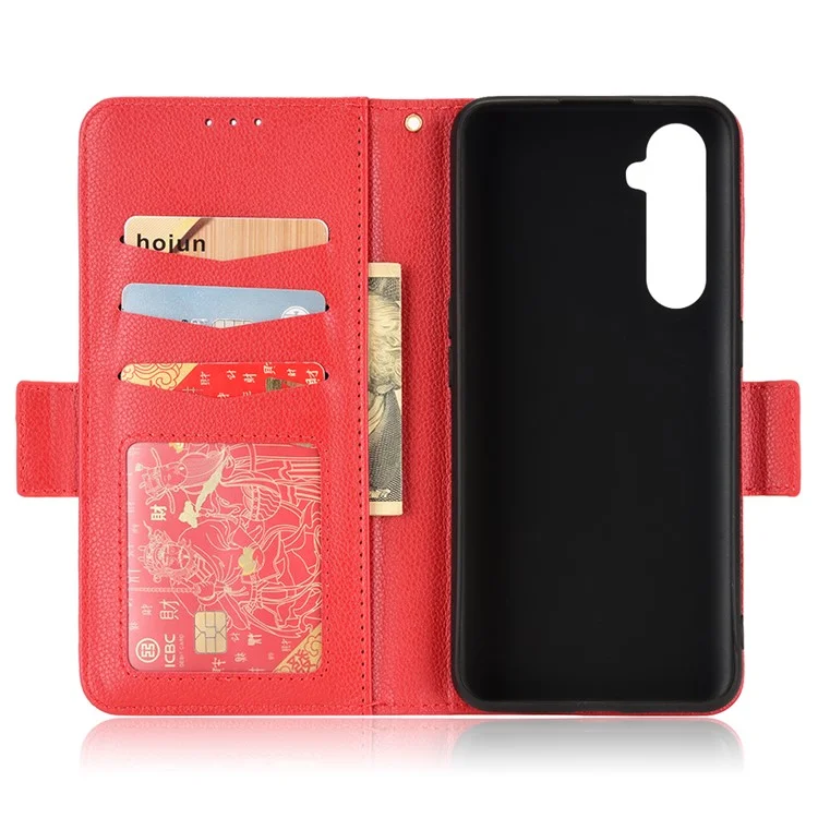 Per Realme X50 Pro 5G/X50 Pro Player Litchi Texture Wallet Stand Leather Phone Case with Double Magnetic Clasp - Rosso