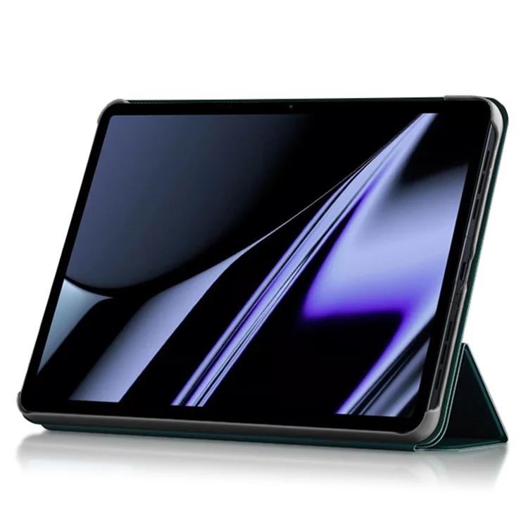 Pour Oppo Pad Tri-fold Stand pu Leather + TPU Protection All-round Protection Tablet Cover Cover - Vert