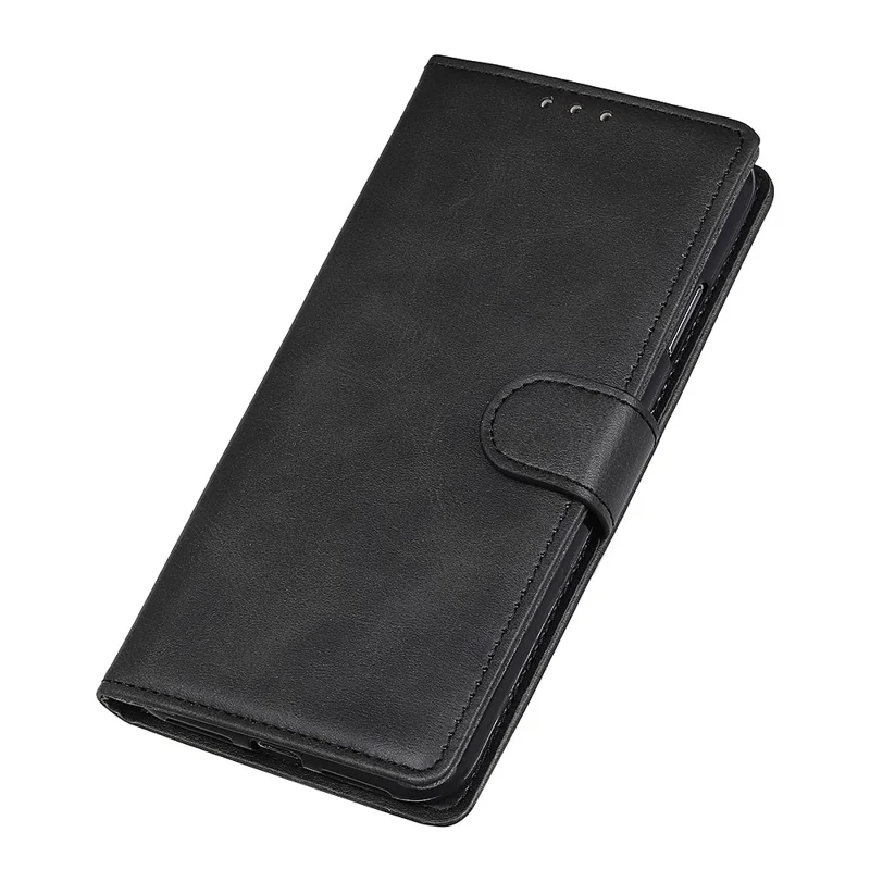 For Oppo A96 (China)/Reno7 Z 5G/Reno7 Lite/Reno8 Lite 5G/F21 Pro 5G/OnePlus Nord N20 5G Textured Leather Cover Magnetic Clasp Phone Case Wallet with Foldable Stand - Black