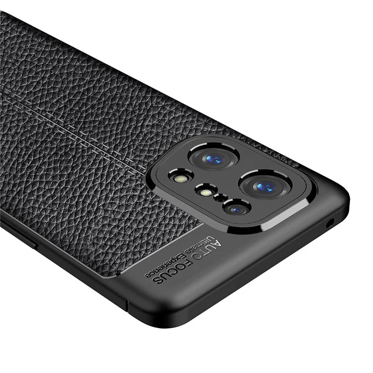 Élégant Coque de Téléphone de Texture Litchi Pour Oppo Find X5, Protection Anti-département de Téléphone Mobile TPU Couverture - le Noir