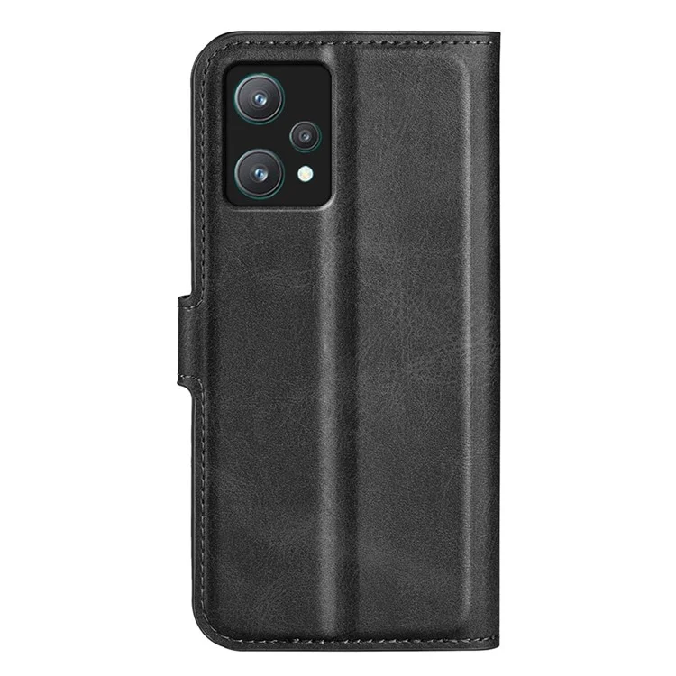 Für Realme 9 Pro 5G / 9 5G / V25 / OnePlus Nord CE 2 Lite 5G Anti-Kratzer Strukturierte PU-Leder-Wallet-Handyhülle Einstellbarer Ständer Flip-Handyhülle - Schwarz