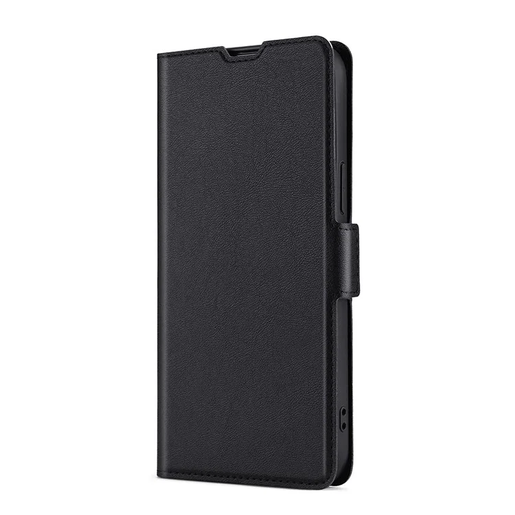 Pour Oppo Find X5 Lite Étui de protection en cuir PU Flip Porte-cartes Support Fermeture magnétique Antichoc Folio Housse de livre - Noir