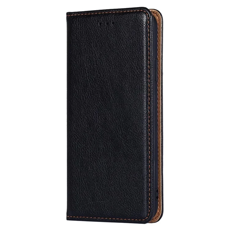 Custodia In Pelle Di Assorbimento Magnetico Automatico Per OPPO Trova X5 Pro, Copertura Del Telefono A Colori Solido Con Supporto Per Portafoglio - Nero