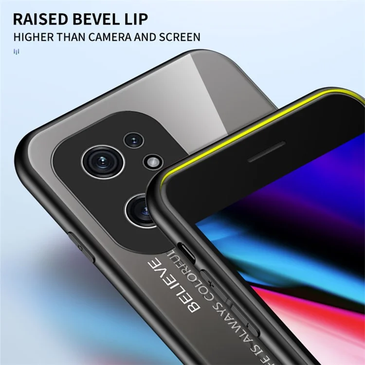 Étui de téléphone à couleur dégradée tendance pour Oppo Find X5 Pro, protection contre les chutes en verre trempé + PC + boîtier arrière hybride en TPU - dégradé rouge noir
