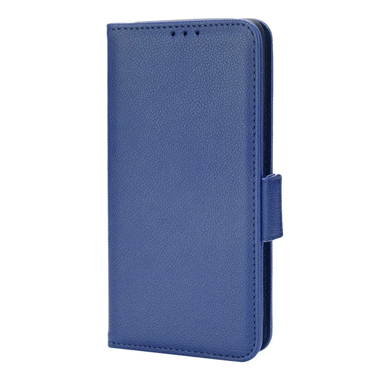 Per Oppo Trova X5 Litchi Texture pu Pelle Anti-drop Anti-scratch di Supporto Per Telefono Guscio Protettivo Con Portafoglio - Blu Scuro