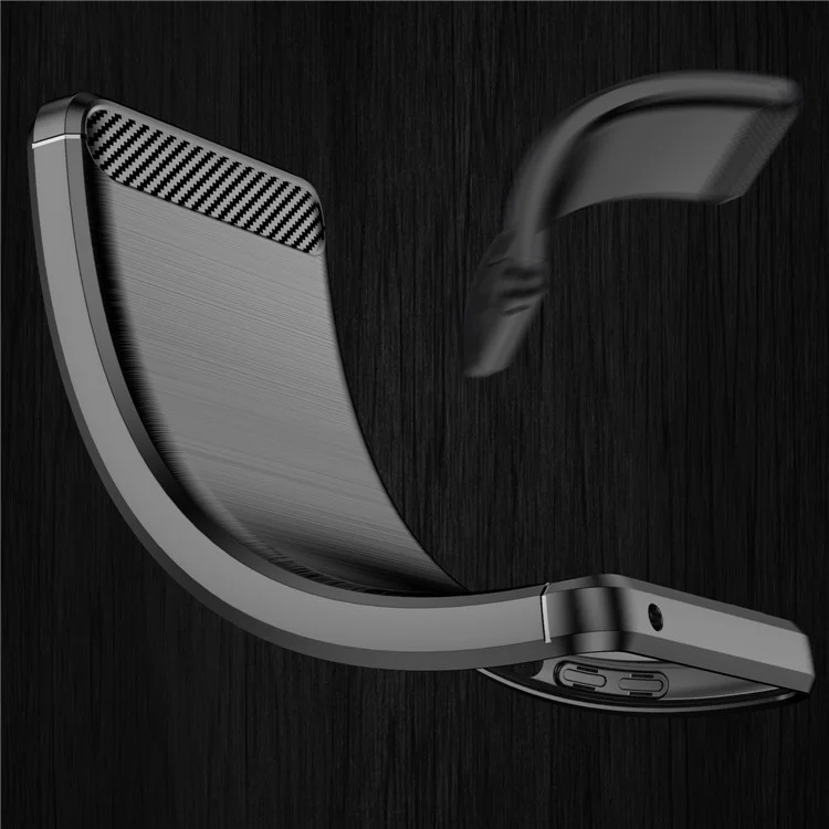 Для Oppo Find X5 Carbon Fiber Texture 1.8mm Brushed Surface Phone Case Anti-scratch TPU Back Cover - Черный
