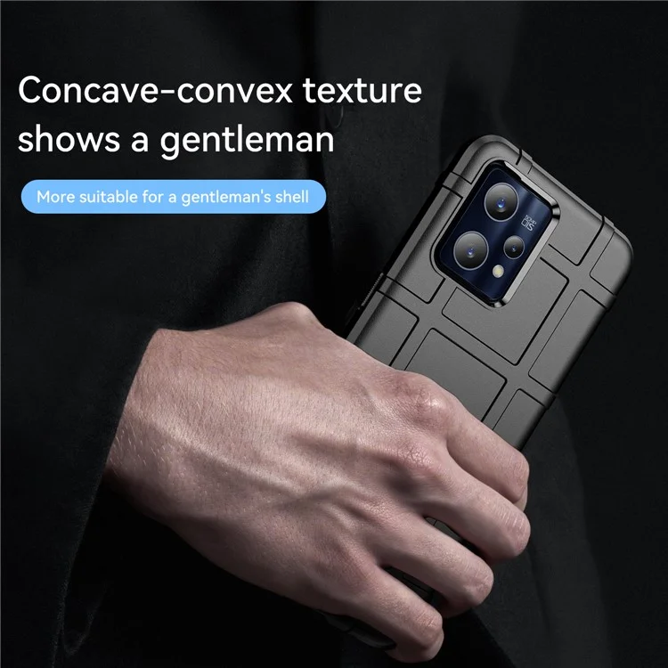 Para Realme 9 Pro + Rugged Square Grade Design Espessado TPU Anti-Scratch Phone Case Capa Protetora - Preto