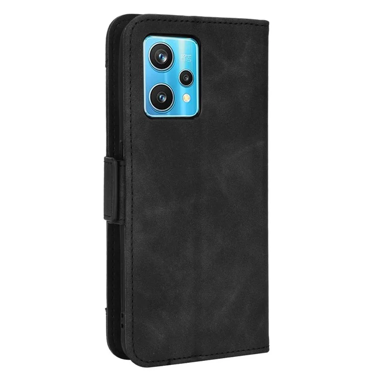 Para Realme 9 Pro+ Carteira Suporte PU Leather Protective Case Múltiplos Slots de Cartão Fechamento Magnético Capa de telefone - Preto
