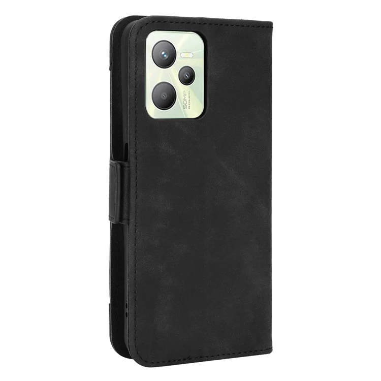 Per Realme C35 Wallet Stand Anti-scratch PU Leather Protective Case Multiple Card Slots Magnetic Closing Phone Shell - Nero