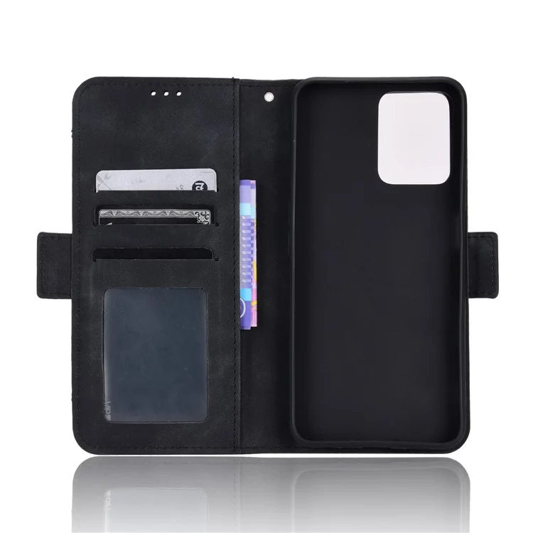 Per Realme C35 Wallet Stand Anti-scratch PU Leather Protective Case Multiple Card Slots Magnetic Closing Phone Shell - Nero