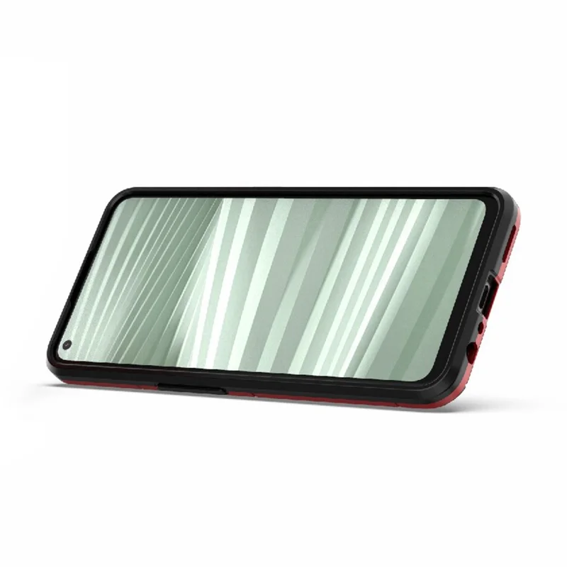 For Realme 9 Pro+ Soft TPU + Hard PC Heavy Duty Shockproof Hybrid Case with Ring Kickstand - Red