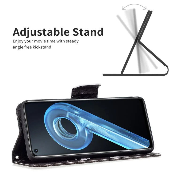 Para Oppo A36/A76/Realme 9i Pattern Printing PU Leather + TPU Cambio de Choques Tallet Willet Stand Protective Cover - no Toques mi Teléfono