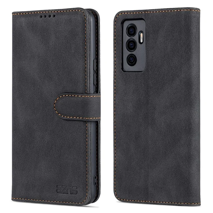 AZNS Pour Vivo S10e 5g / V23e 4g / 5g Case Téléphone, Portefeuille Folio Portefeuille Magnétique PU en Cuir Protection Folio Cover - le Noir