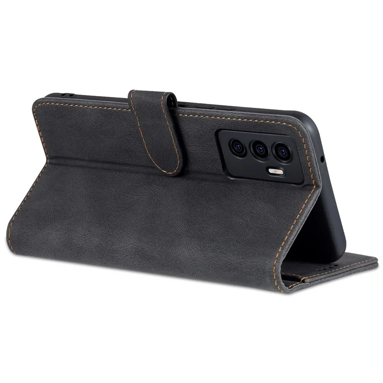 AZNS Pour Vivo S10e 5g / V23e 4g / 5g Case Téléphone, Portefeuille Folio Portefeuille Magnétique PU en Cuir Protection Folio Cover - le Noir