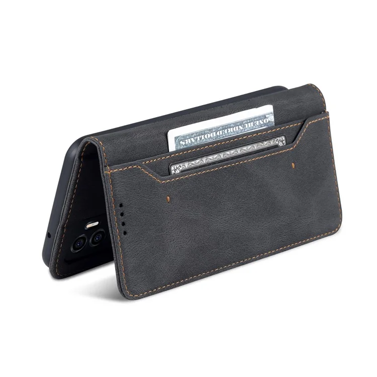 AZNS Pour Vivo S10e 5g / V23e 4g / 5g Case Téléphone, Portefeuille Folio Portefeuille Magnétique PU en Cuir Protection Folio Cover - le Noir