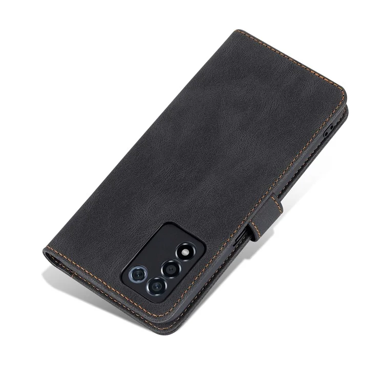 AZNS PU en Cuir Portefeuille Pour Oppo K9s / Realme Q3s, Fonction de Stand Fonction Anti-Scratch Full Protective Phone Cover - le Noir