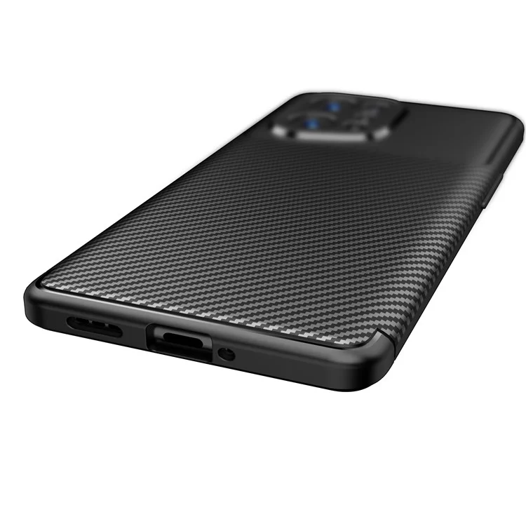 For Oppo Find X5 Light Thin Soft TPU Case Carbon Fiber Well-protected Cell Phone Shell - Black