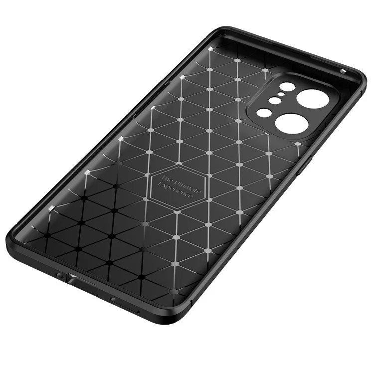 For Oppo Find X5 Light Thin Soft TPU Case Carbon Fiber Well-protected Cell Phone Shell - Black