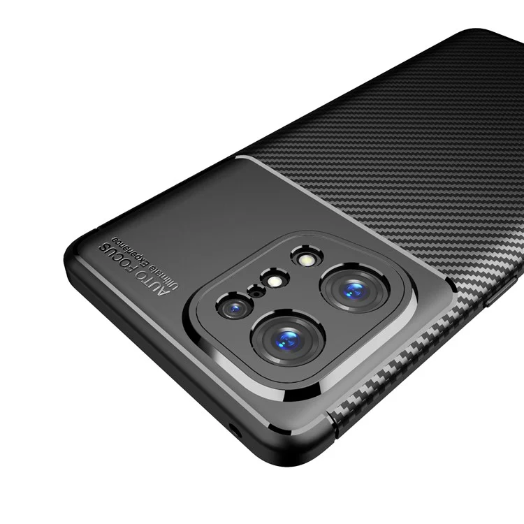 Per Oppo Find X5 Light Thin Soft TPU Case Carbon Fiber Well-protected Cell Phone Shell - Nero