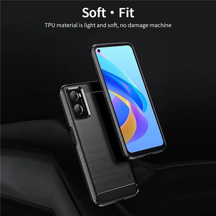 MOFI JK TPU Series-1 Per Oppo A36/A76/Realme 9i TPU Soft TPU Coperchio Antipint Fibro Antipring - Nero