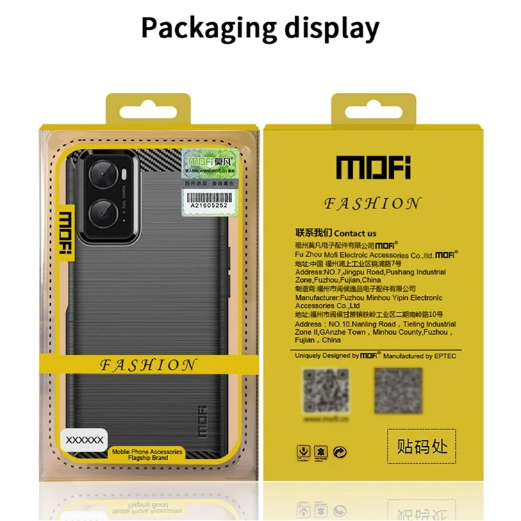 MOFI JK TPU Series-1 Per Oppo A36/A76/Realme 9i TPU Soft TPU Coperchio Antipint Fibro Antipring - Nero