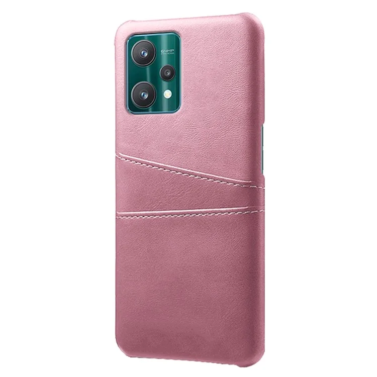Для Realme 9 Pro 5G / 9 5G / V25 Чехол с двумя слотами для карт из поликарбоната, покрытый ПУ-кожей - Розовое золото