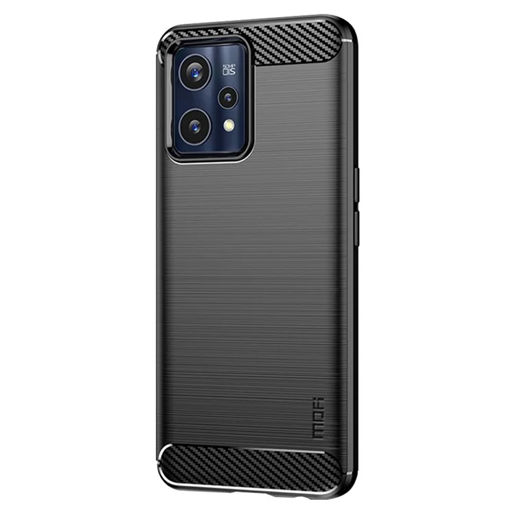 MOFI JK TPU Series-1 for Realme 9 Pro+ Carbon Fiber Anti-Drop Soft TPU Shell Shock-Absorption Brushed Surface Defender Case - Black