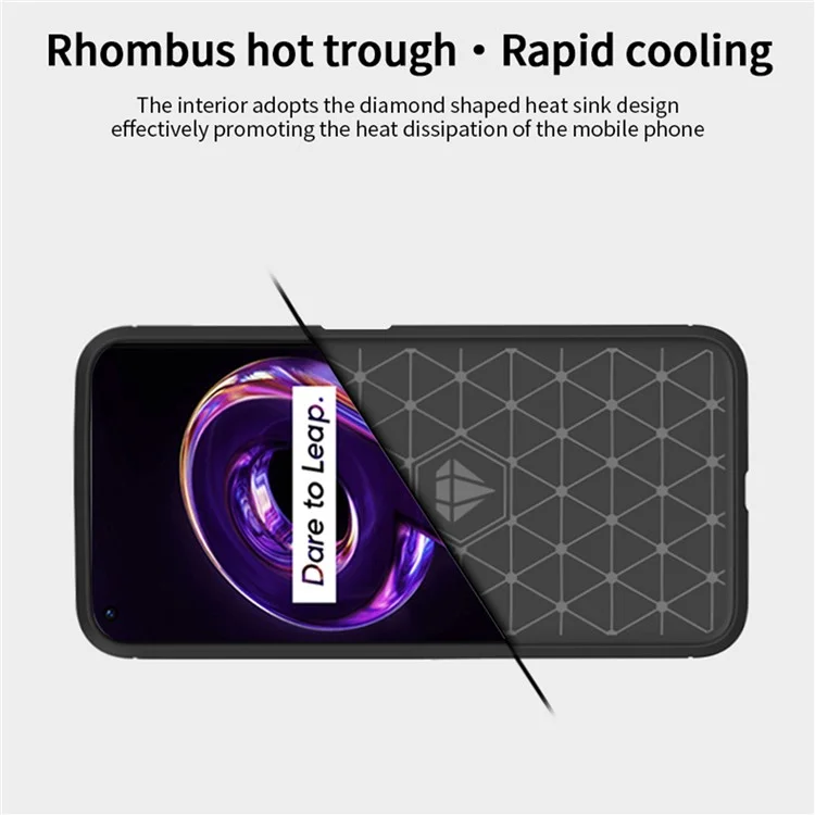 MOFI JK TPU Series-1 for Realme 9 Pro+ Carbon Fiber Anti-Drop Soft TPU Shell Shock-Absorption Brushed Surface Defender Case - Black