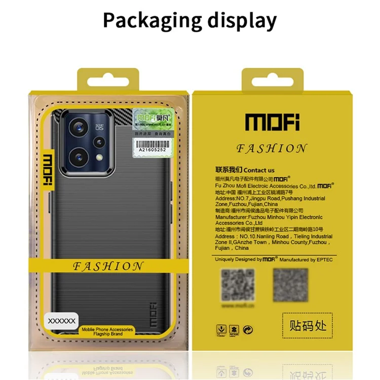 MOFI JK TPU Series-1 for Realme 9 Pro+ Carbon Fiber Anti-Drop Soft TPU Shell Shock-Absorption Brushed Surface Defender Case - Black