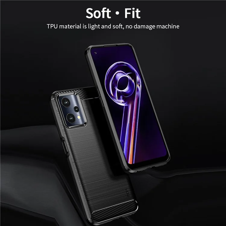 Mofi JK Tpu-serie-1 Für Realme 9 Pro/V25 Anti-fingerabdruck Kohlefaser-design Phone Hülle Weiche TPU Gebürstete Oberflächenschutzabdeckung - Blau