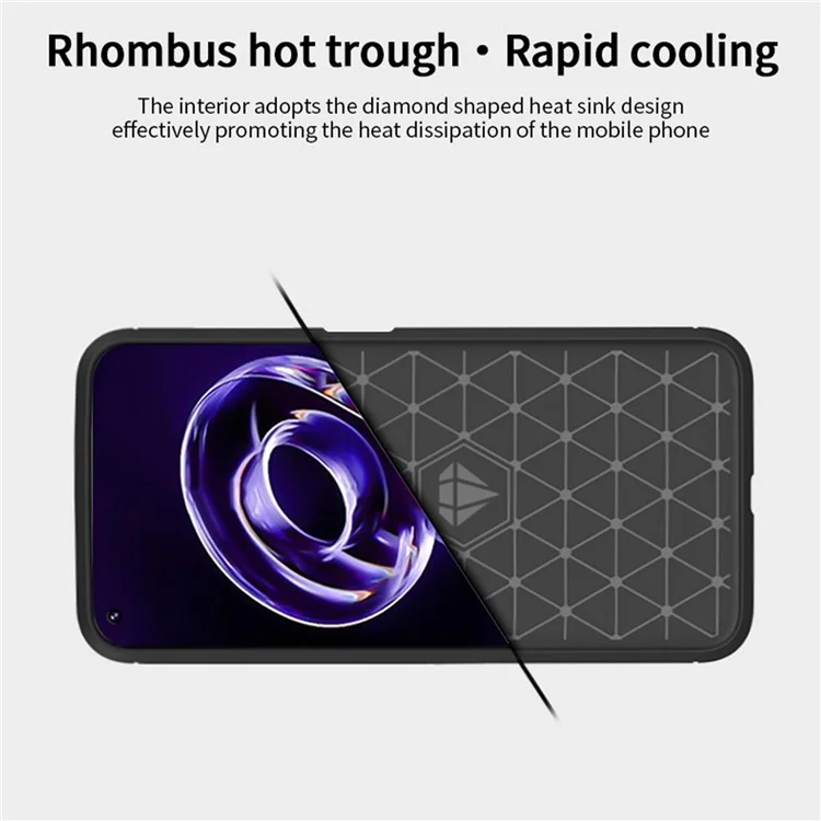 Mofi JK Tpu-serie-1 Für Realme 9 Pro/V25 Anti-fingerabdruck Kohlefaser-design Phone Hülle Weiche TPU Gebürstete Oberflächenschutzabdeckung - Blau
