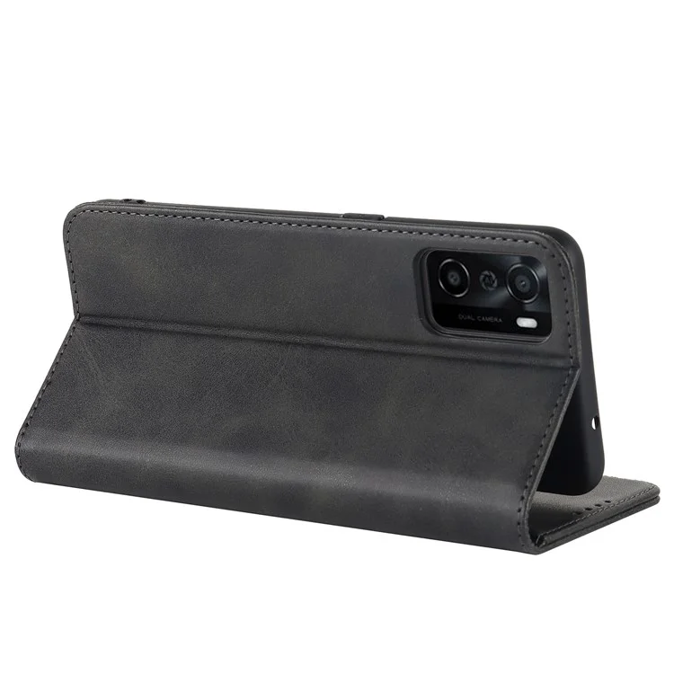 Case de Portefeuille en Cuir PU Texturé Pour Oppo A55s 5G, Couvercle de Téléphone Réglable Magnétique Auto-auto-auto-auto-auto-auto-auto-auto-auto-auto-auto-auto-auto-auto-auto-auto - le Noir