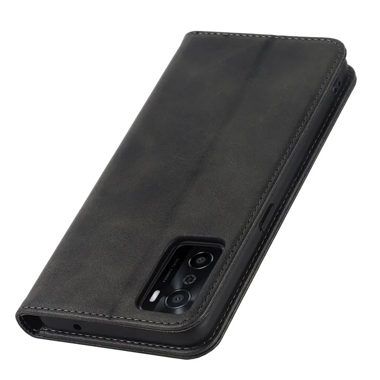 Case de Portefeuille en Cuir PU Texturé Pour Oppo A55s 5G, Couvercle de Téléphone Réglable Magnétique Auto-auto-auto-auto-auto-auto-auto-auto-auto-auto-auto-auto-auto-auto-auto-auto - le Noir