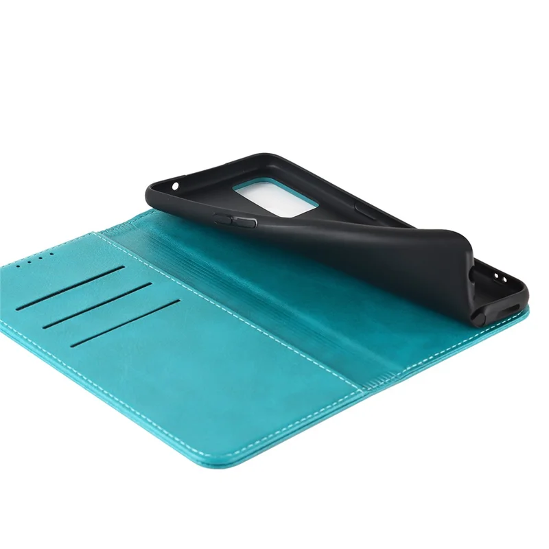 Textured PU Leather Wallet Case for Oppo A55s 5G, Magnetic Auto-absorbed Adjustable Phone Cover - Sky Blue