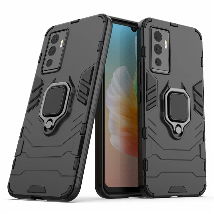 Для Vivo S10e Точный Вырез TPU+ Case Hard PC Клеска Сладная Крегка Кладка Анти-fall Cople - Черный