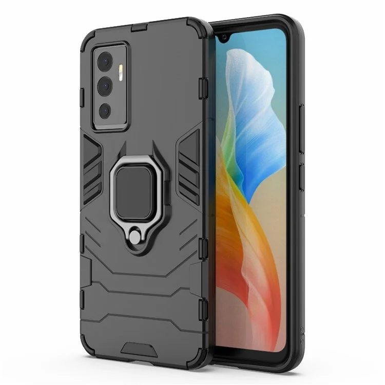 Для Vivo S10e Точный Вырез TPU+ Case Hard PC Клеска Сладная Крегка Кладка Анти-fall Cople - Черный