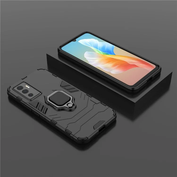 Для Vivo S10e Точный Вырез TPU+ Case Hard PC Клеска Сладная Крегка Кладка Анти-fall Cople - Черный