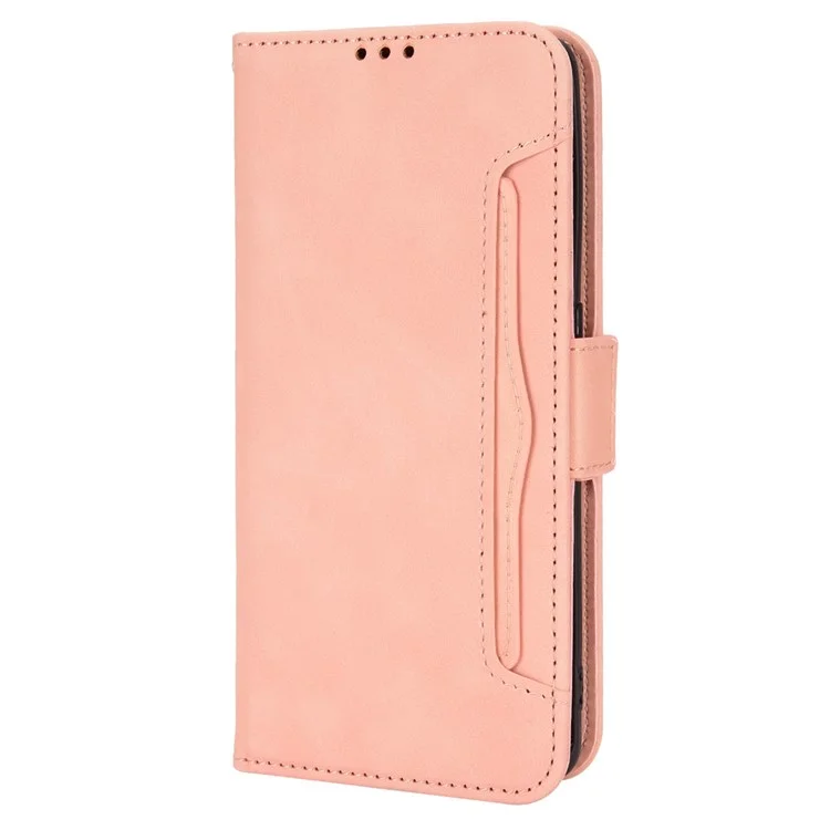 For Oppo Find X5 PU Leather Flip Pouch Wallet Phone Cover Magnetic Closure Multiple Card Slots Folding Stand Case - Pink
