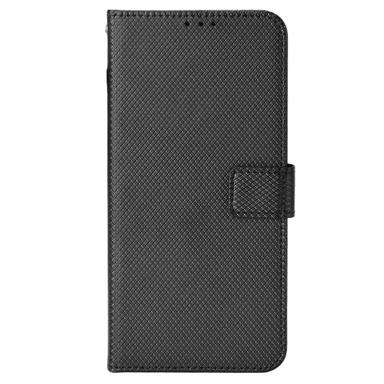 Für Oppo A53 (2020)/A32 (2020)/a53s/a33 (2020) Diamant Texture Stand Phone Hülle Schockdichte Leder Brieftasche Shell - Schwarz