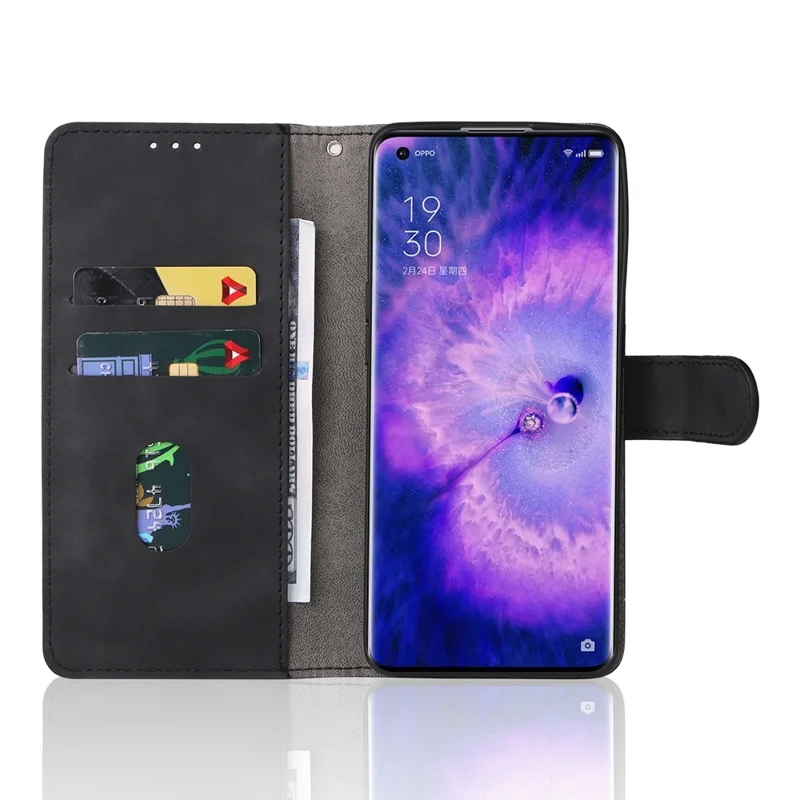 Per Oppo Trova X5 PU PU PU Che PU Che Shetto Interno TPU Sensent Sensente Regolabile Custodia Regolabile - Nero