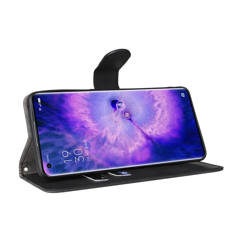 Per Oppo Trova X5 PU PU PU Che PU Che Shetto Interno TPU Sensent Sensente Regolabile Custodia Regolabile - Nero