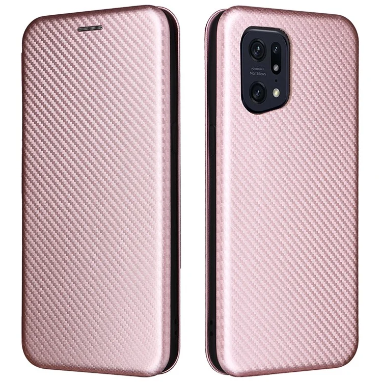 Per Oppo Trova il Supporto Per Texture in Fibra di Carbonio Per Texture in Fibra di Carbonio X5 - Oro Rosa