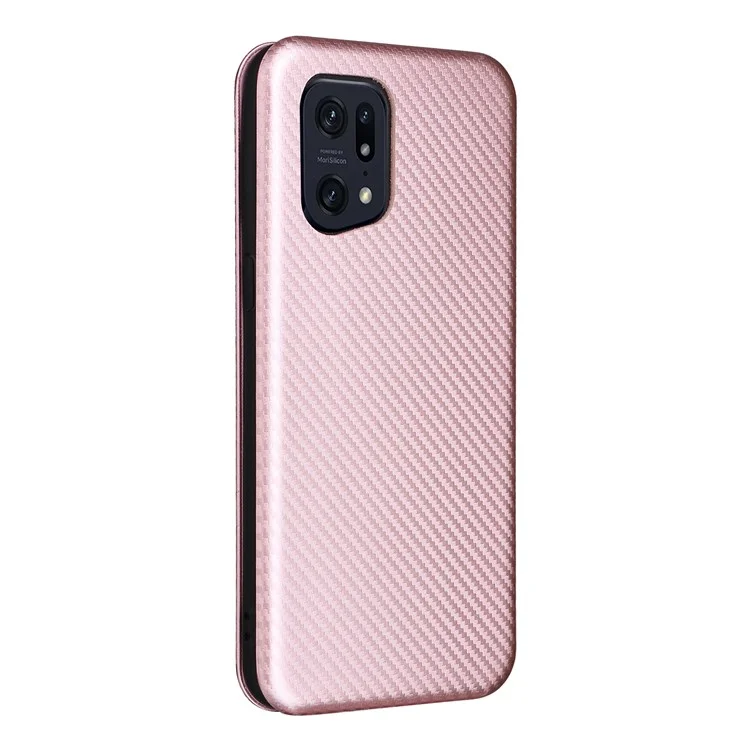 Per Oppo Trova il Supporto Per Texture in Fibra di Carbonio Per Texture in Fibra di Carbonio X5 - Oro Rosa
