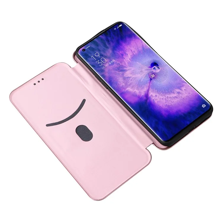 Per Oppo Trova il Supporto Per Texture in Fibra di Carbonio Per Texture in Fibra di Carbonio X5 - Oro Rosa