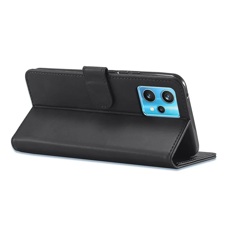 Lc. Imeeke Pour Realme 9/9 Pro + Coupe Magnétique Dualatique Texturant PU Couverture de Puther - le Noir