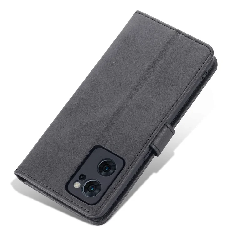 AZNS para Oppo Reno7 5G (Global) Funda de Cartera de Piel de PU Funda Flip Phone con Protección Completa - Negro