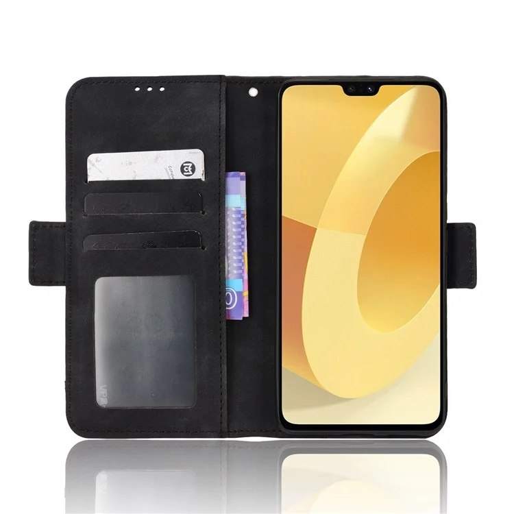 Для Vivo S12/V23 5G Slots Shocper -resean The Leather Wallet Covert Case Cope Phone Cople - Черный