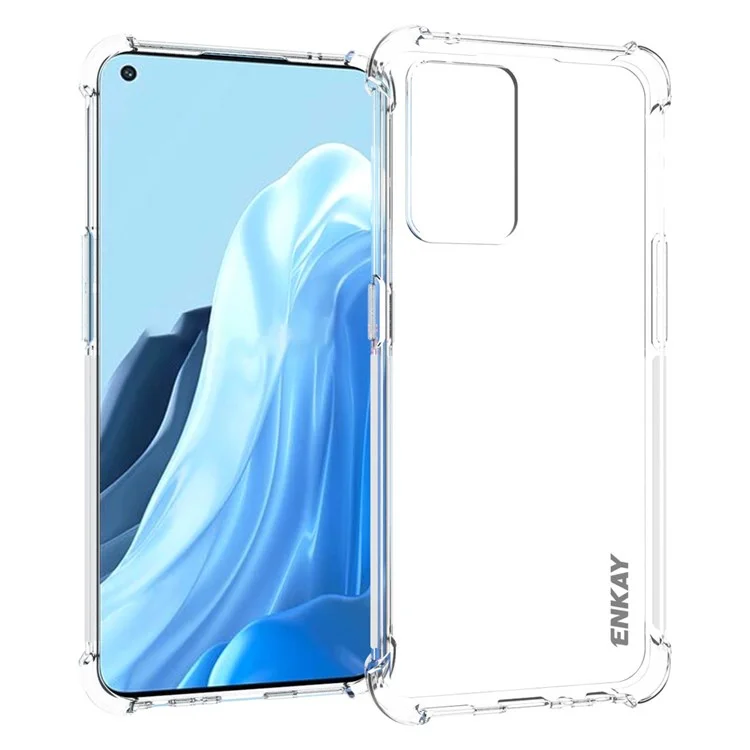 Enkay-hut Prince Clear Phone Case Für Oppo Reno7 5G (Global), Vier-corner-schocksicheres Weiches Tpu-schutzabdeckung Mit Anti-schlupf-streifen